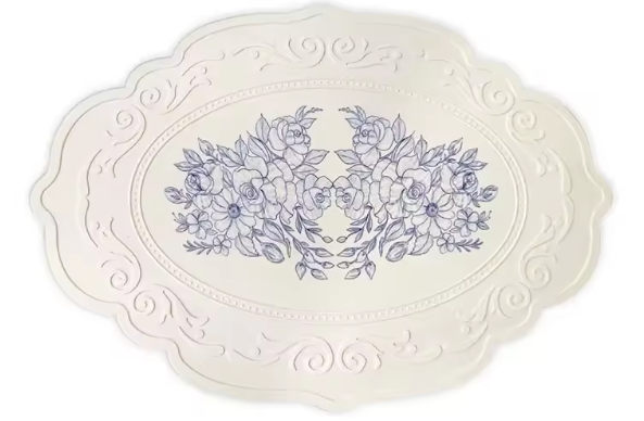 Retro Floral Silicone Carved Placemat - 4/6/8 set
