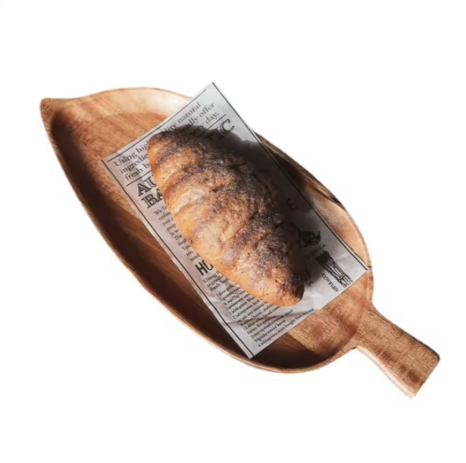 Wooden Leaf-Shaped Serving Tray Plate