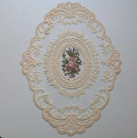 Embroidered Placemat Food Fruit Plate 4/6/8 set